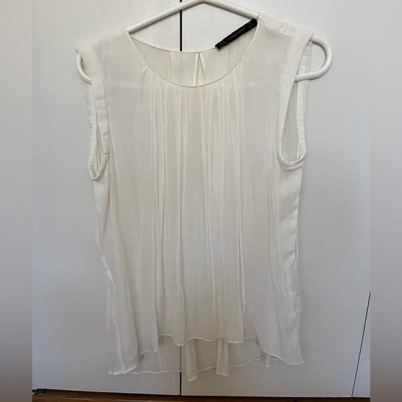 Zara Tops - Zara White Pleated Top
